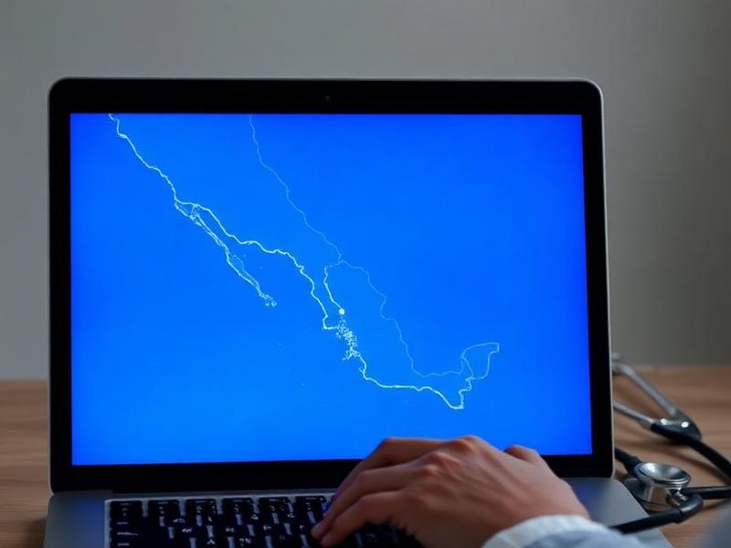 Laptop mostrando la región San Diego–Tijuana